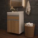 Ver imagem 1 de Gabinete de Banheiro com Lavatório 50cm Movel na Caixa