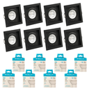 Ver imagem 1 de Kit 8x Spot Embutir Recuado Gu10 C/ Lâmpada Eco 6w Stella Cor:preto - Branco Neutro