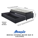 Ver imagem 5 de Base Box Cama Solteiro Sapateira Linho Cinza e Colchão Dual Firm Ecoflex 88x188