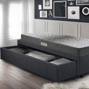 Ver imagem 6 de Base Box Cama Solteiro Sapateira Linho Cinza e Colchão Dual Firm Ecoflex 88x188
