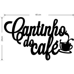 Painel Decorativo Cantinho Do Café Luxo Xícara e Pires Preto - 3
