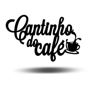 Painel Decorativo Cantinho Do Café Luxo Xícara e Pires Preto