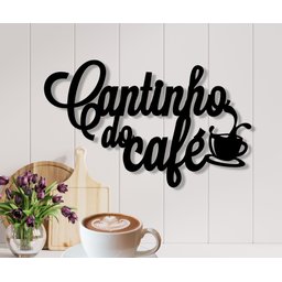 Painel Decorativo Cantinho Do Café Luxo Xícara e Pires Preto - 2