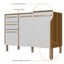 Ver imagem 5 de Bancada Gabinete 3 Portas para Lavanderia Cor Branco 120 Cm