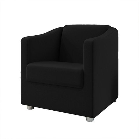 Poltrona Decorativa Bia Suede Preto Dal Poz Estofados