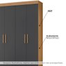 Guarda Roupa de Casal Amarok c/ 6 Portas - Natural/Titanium - 2