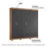 Guarda Roupa de Casal Amarok c/ 6 Portas - Natural/Titanium - 3