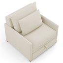 Ver imagem 3 de Poltrona Retrátil Cama Solteiro 2 em 1 Zia Confortável e Funcional Bouclê Bege - Desk Design