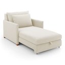 Ver imagem 2 de Poltrona Retrátil Cama Solteiro 2 em 1 Zia Confortável e Funcional Bouclê Bege - Desk Design