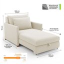 Ver imagem 5 de Poltrona Retrátil Cama Solteiro 2 em 1 Zia Confortável e Funcional Bouclê Bege - Desk Design