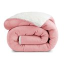 Ver imagem 1 de Edredom Versatil Queen Dupla Face Sherpa Toque Lã Carneiro - Rosa - 100% Poliéster