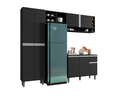 Ver imagem 1 de Cozinha Modulada Completa Vanessa com 9 Portas Preto Fosco Ajl