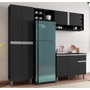 Ver imagem 2 de Cozinha Modulada Completa Vanessa com 9 Portas Preto Fosco Ajl