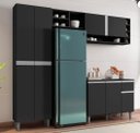 Ver imagem 2 de Cozinha Modulada Completa Vanessa com 9 Portas Preto Fosco Ajl
