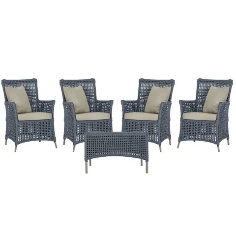 4 Poltronas e 1 Mesa Igapó em Alumínio Pintura Fendi Corda Náutica Estofado 7