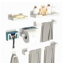 Ver imagem 3 de Kit Acessórios para Banheiro Branco Adesivo 7pç Elg