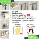 Ver imagem 4 de Kit Acessórios para Banheiro Branco Adesivo 7pç Elg