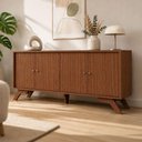 Ver imagem 1 de Balcão Buffet Aparador 180cm com 4 Portas Lisas com Puxadores Metálicos 100% MDF Dalla Costa