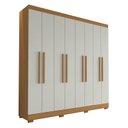 Ver imagem 1 de Guarda Roupa Casal Porto 8 Portas 4 Gavetas Freijó Baunilha - Aramóveis