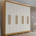 Ver imagem 3 de Guarda Roupa Casal Porto 8 Portas 4 Gavetas Freijó Baunilha - Aramóveis