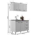 Ver imagem 4 de Cozinha Compacta Kiara 5 Portas 3 Gavetas Branco - Pnr Móveis