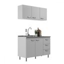 Ver imagem 2 de Cozinha Compacta Kiara 5 Portas 3 Gavetas Branco - Pnr Móveis