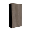 Ver imagem 1 de Armário Alto PE25 Pandin 80 cm (largura) em MDP Cor Walnut e Preto com Duas portas