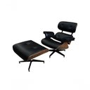 Ver imagem 2 de Poltrona de Couro com Puff Charles Eames Preto