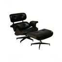 Ver imagem 1 de Poltrona de Couro com Puff Charles Eames Preto