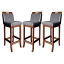 Ver imagem 1 de Kit 3 Banquetas Alta para Cozinha Americana Milão Madeira Castanho Suede Cinza CCS