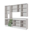 Ver imagem 4 de Armário de Cozinha Compacta Nicho Micro-ondas 100% Mdf 250cm Branco/verde Oliva Celeste Kappesberg
