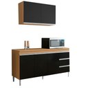 Ver imagem 2 de Conjunto Kit Cozinha Compacta Balcão Pia sem Tampo 150cm e Armário Aéreo 80cm Ajl Móveis