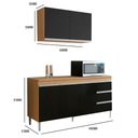 Ver imagem 3 de Conjunto Kit Cozinha Compacta Balcão Pia sem Tampo 150cm e Armário Aéreo 80cm Ajl Móveis