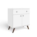 Ver imagem 1 de Aparador Retrô com 1 Gaveta e 2 Portas Mdp Branco 70x45x80cm Rt 3021 Movelbento