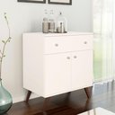 Ver imagem 2 de Aparador Retrô com 1 Gaveta e 2 Portas Mdp Branco 70x45x80cm Rt 3021 Movelbento