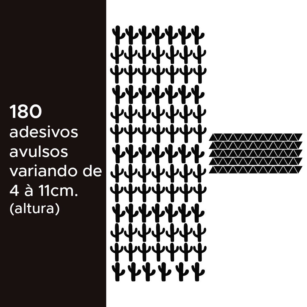 Kit de Adesivos Infantis Cactos e Triângulos Arte Destaque - 2