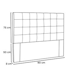 Cabeceira Solteiro 90cm Sonhare Corano Marrom - Lucadi Home - 4