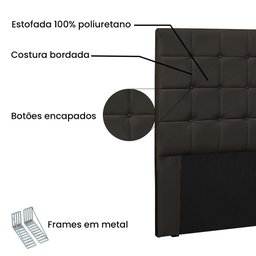 Cabeceira Solteiro 90cm Sonhare Corano Marrom - Lucadi Home - 3