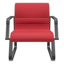 Ver imagem 2 de Kit 02 Cadeiras de Escritório Recepção Fixa Pés Preto Lev P03 Crepe Vermelho - Lyam Decor