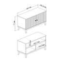 Ver imagem 3 de Aparador Buffet 90cm 2 Portas Puxador Metálico Pés Madeira Cor:mel Petróleo