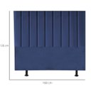 Ver imagem 3 de Cabeceira Cama Casal Queen Size 160 Cm Luna Suede e Frame Azul Marinho
