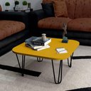 Ver imagem 1 de Mesa De Centro Pés Hairpin Legs Lateral De Apoio Para Sala Estar Dormitório Amarelo Laca