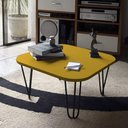 Ver imagem 6 de Mesa De Centro Pés Hairpin Legs Lateral De Apoio Para Sala Estar Dormitório Amarelo Laca