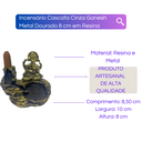 Ver imagem 2 de Incensário Cascata Ganesha ou Buda em Resina-escolha a Cor:ganesha Metal Dourado 7 Cm