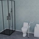 Ver imagem 2 de Barra Apoio Suporte Lado Esquerdo de Aço P/ Vaso Sanitário Segurança Idoso Preto
