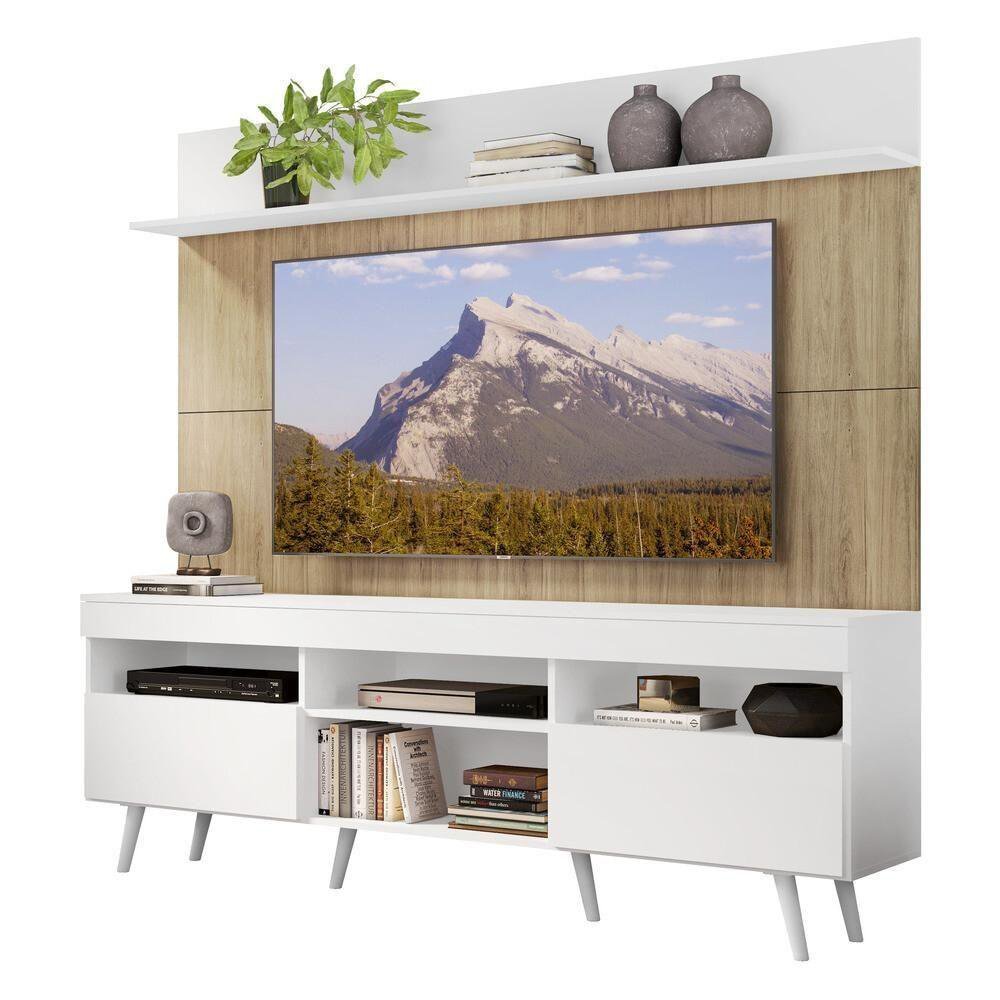 Rack Retrô Com Painel E Suporte Tv 65