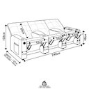 Ver imagem 4 de Poltrona do Papai Reclinável Mallie 3 Lugares Baú Usb Fh9 Veludo Bege - Mpozenato