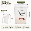 Ver imagem 5 de Pote Hermetico Porta Mantimento Grande com Copo Medidor Dispenser de Arroz 5,8L Organizador Lata Coz