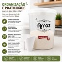 Ver imagem 4 de Pote Hermetico Porta Mantimento Grande com Copo Medidor Dispenser de Arroz 5,8L Organizador Lata Coz