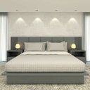 Ver imagem 1 de Cama King Cabeceira 2 Mesas C/ Gaveta e Nicho Mdf sob Medida Cor:cinza Sagrado